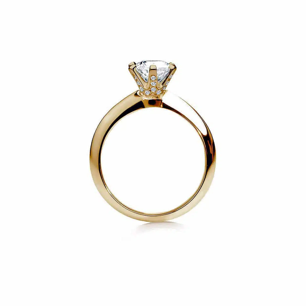 Oxford 6 fatninger solitaire ring i forgyldt sterlingsølv
