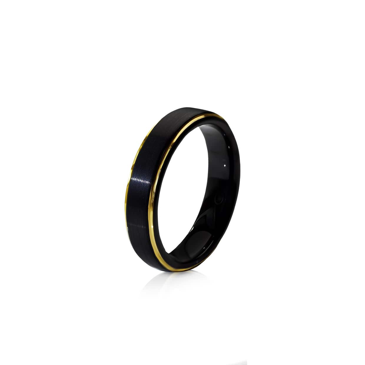 Tungsten ring sort & guld