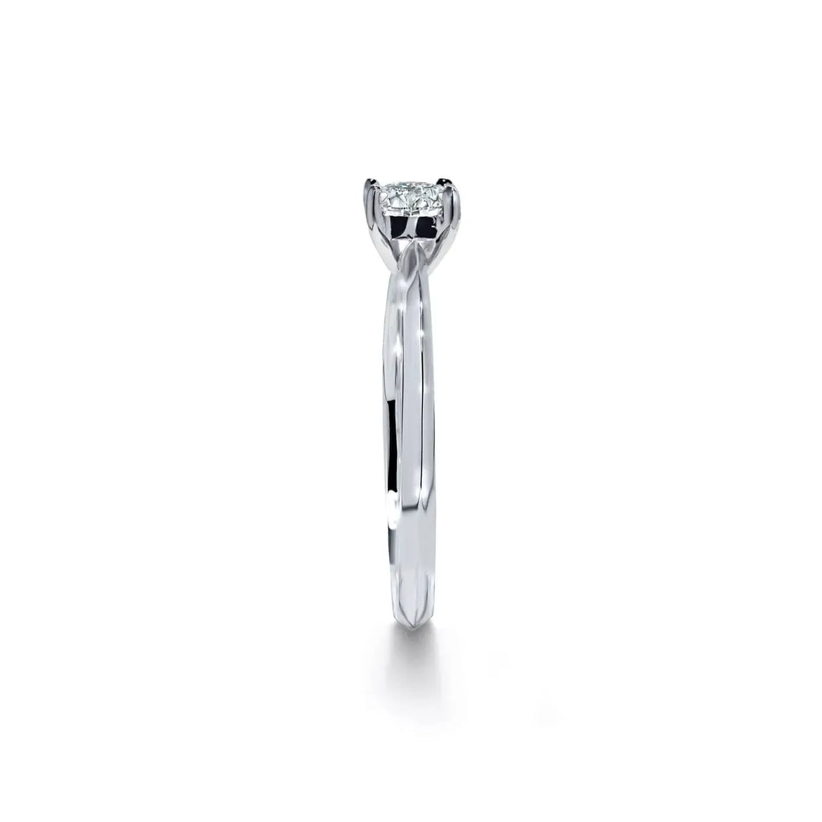 Oxford sølv rund solitaire ring