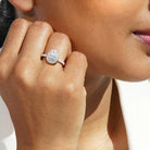 Oxford dobbelt halo pear ring