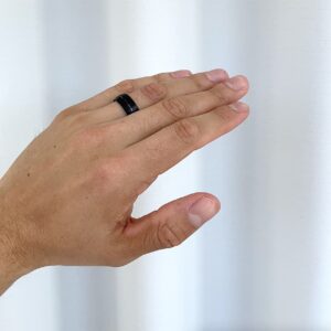 tunstens ring i mat sort